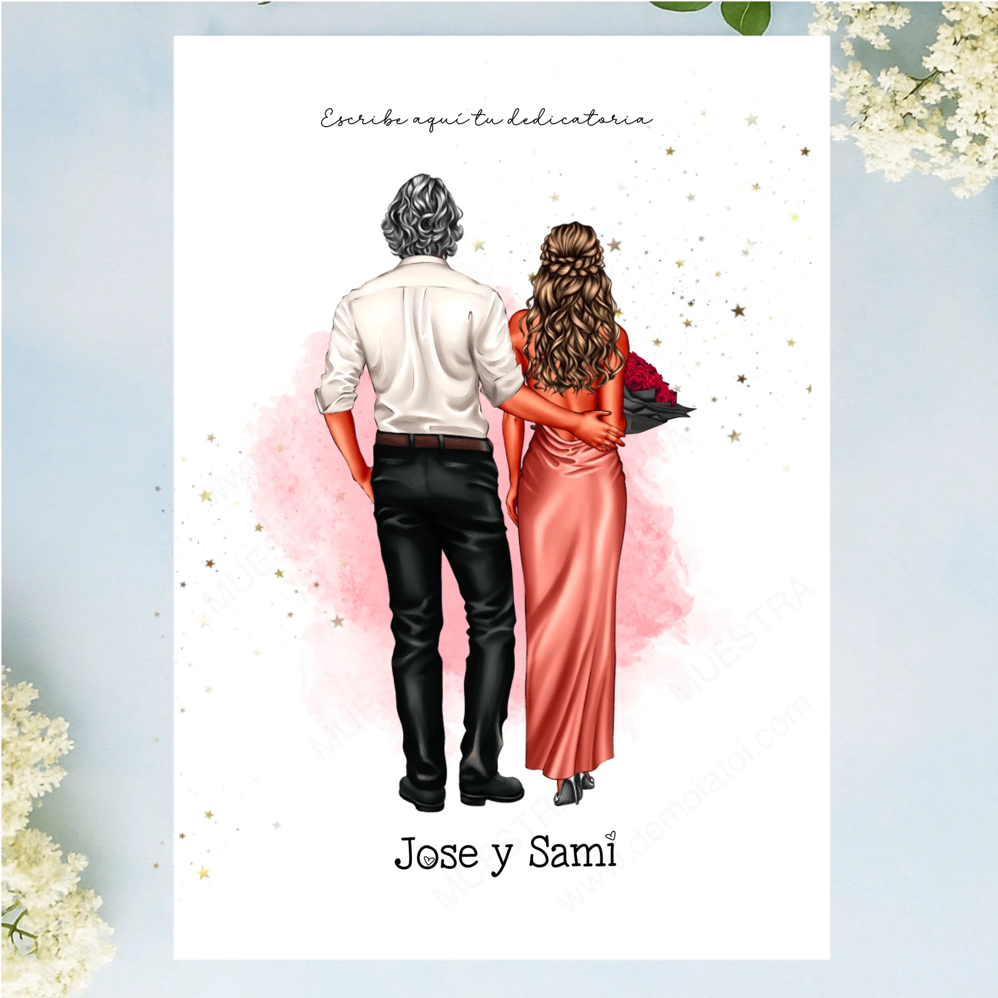 Lámina ilustración personalizada parejas