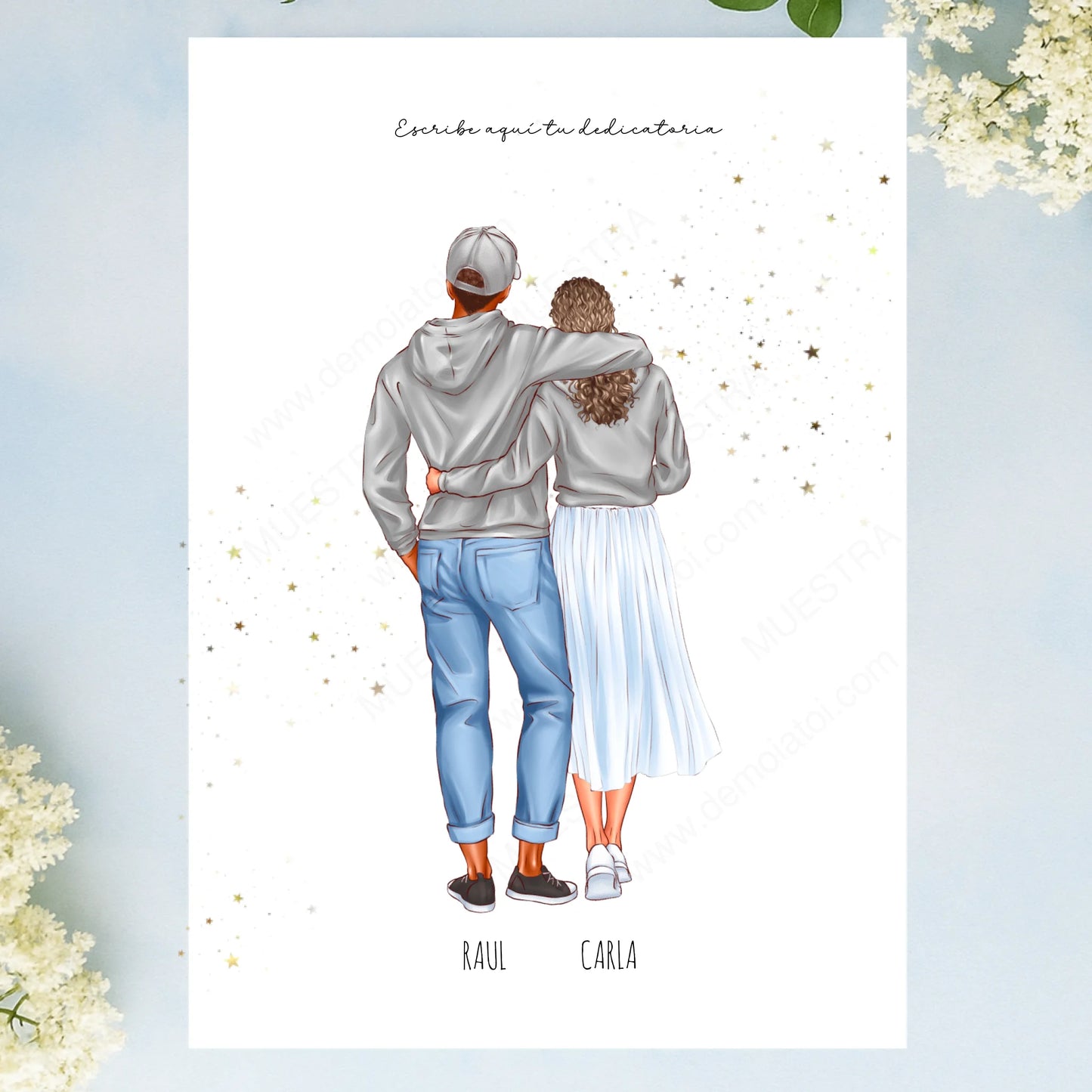 Lámina personalizada grande novios boda