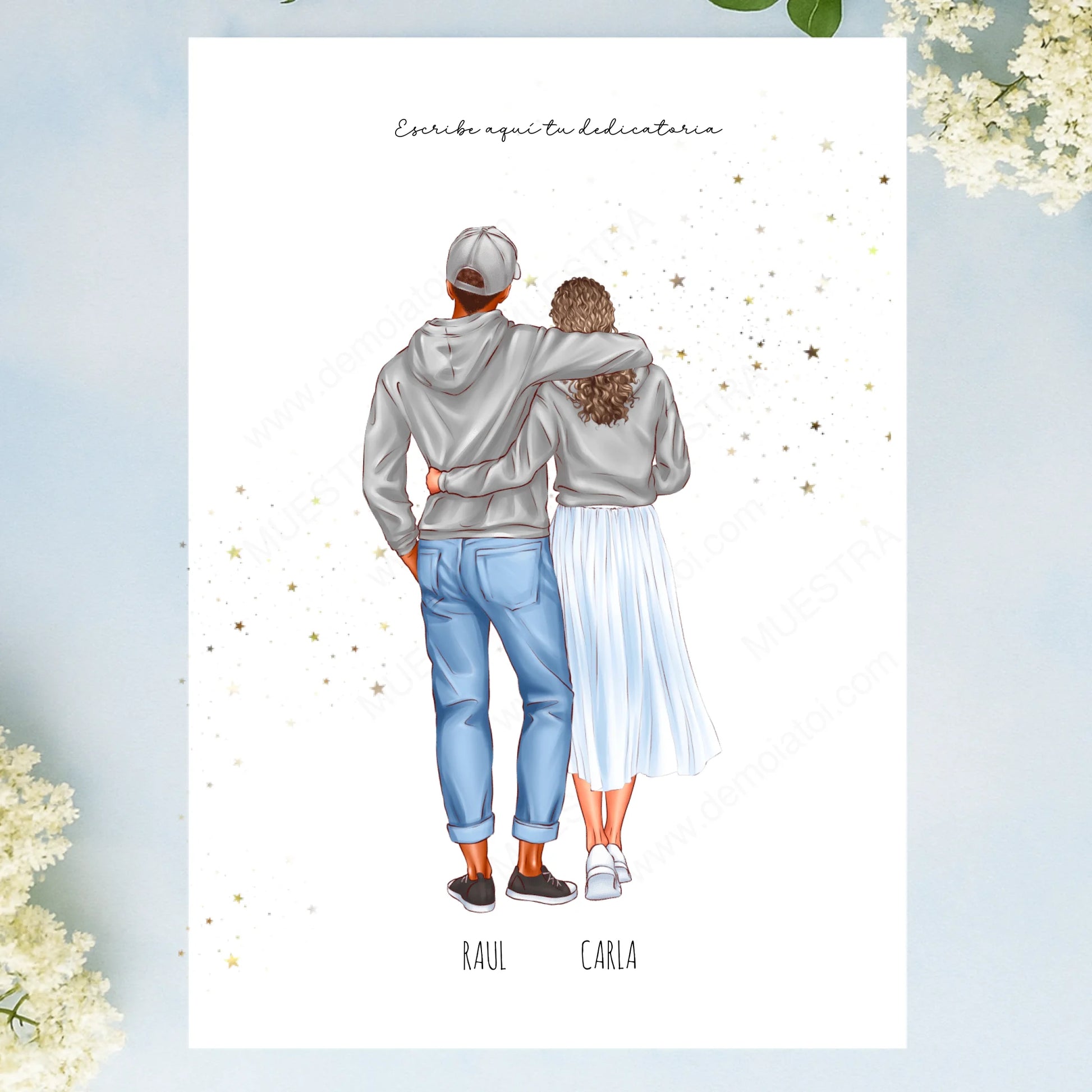 Lámina personalizada grande novios boda