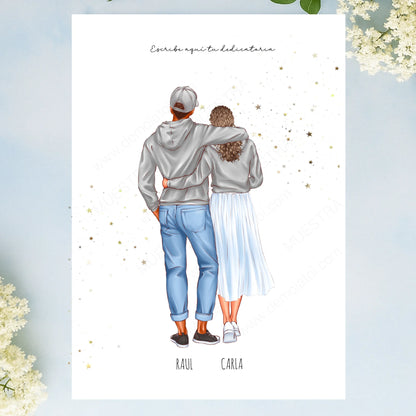 Lámina personalizada grande novios boda