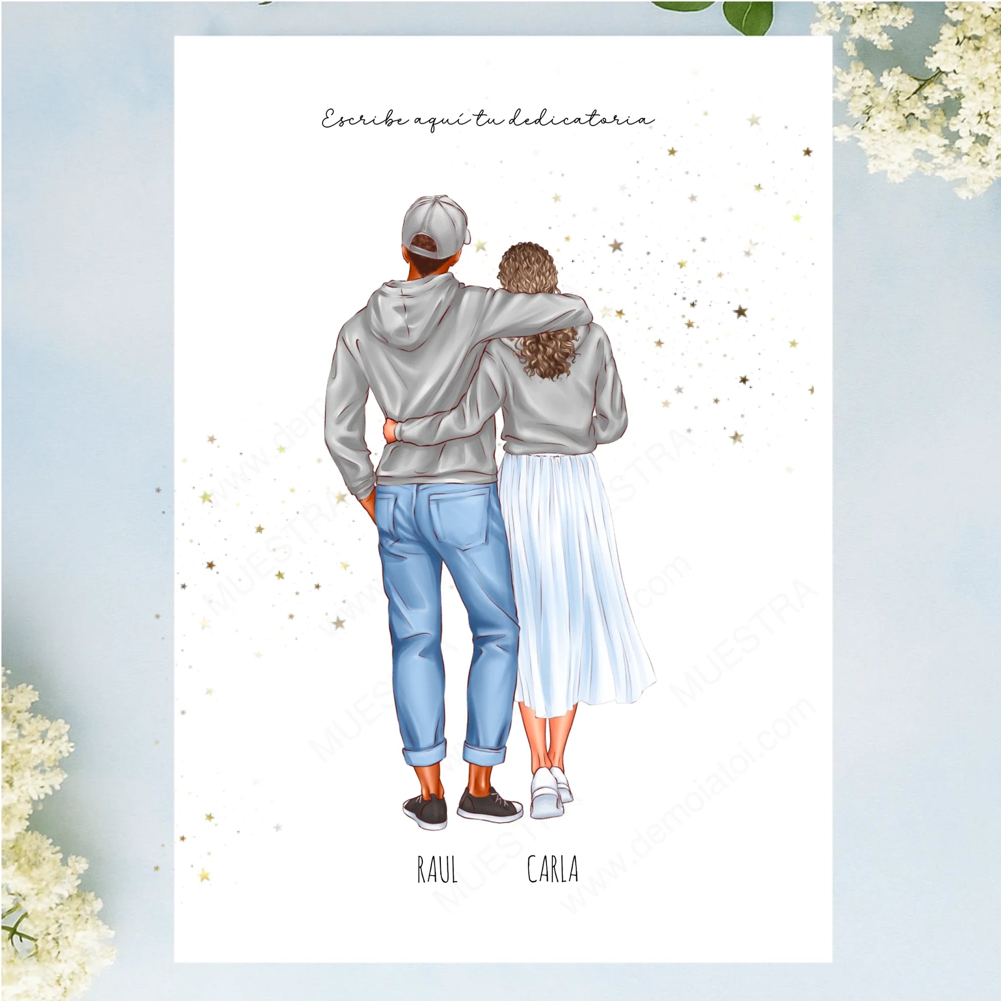Lámina ilustración personalizada parejas