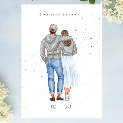 Lámina ilustración personalizada parejas