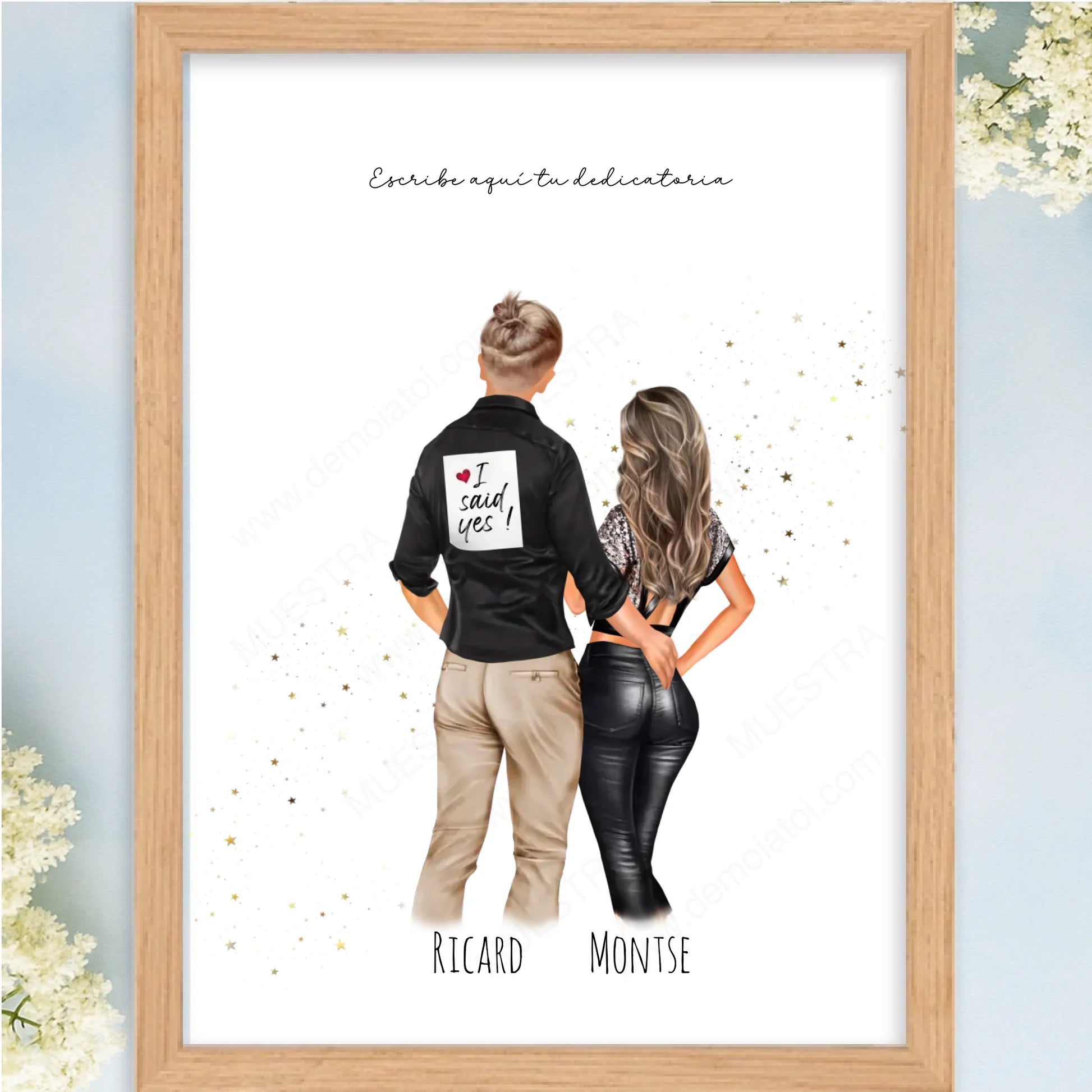 Cuadro personalizado de boda para los siguientes
