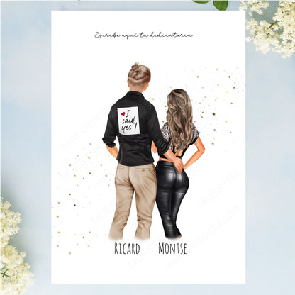 Lámina ilustración personalizada parejas