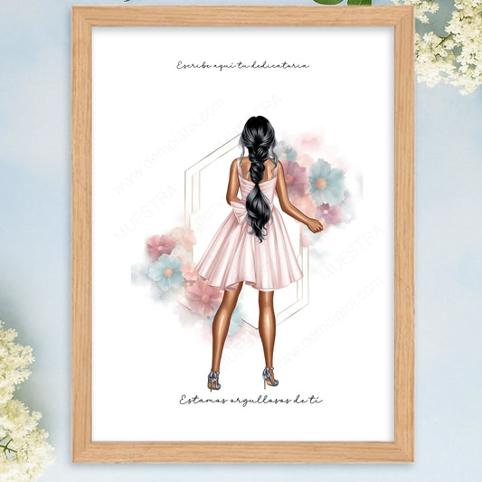Cuadro personalizado con ilustración personalizada madre