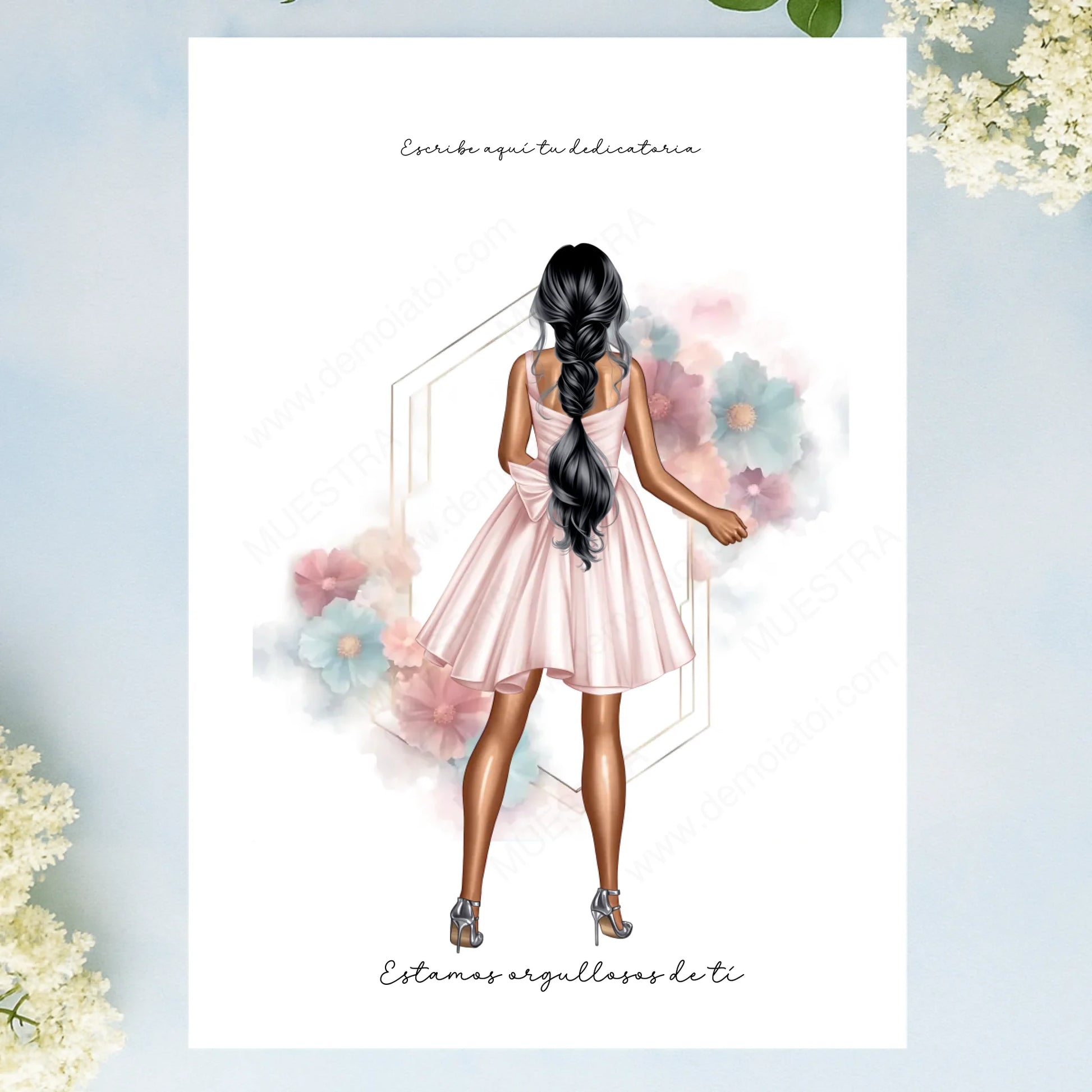 Lámina personalizada con ilustración regalo original para madrina