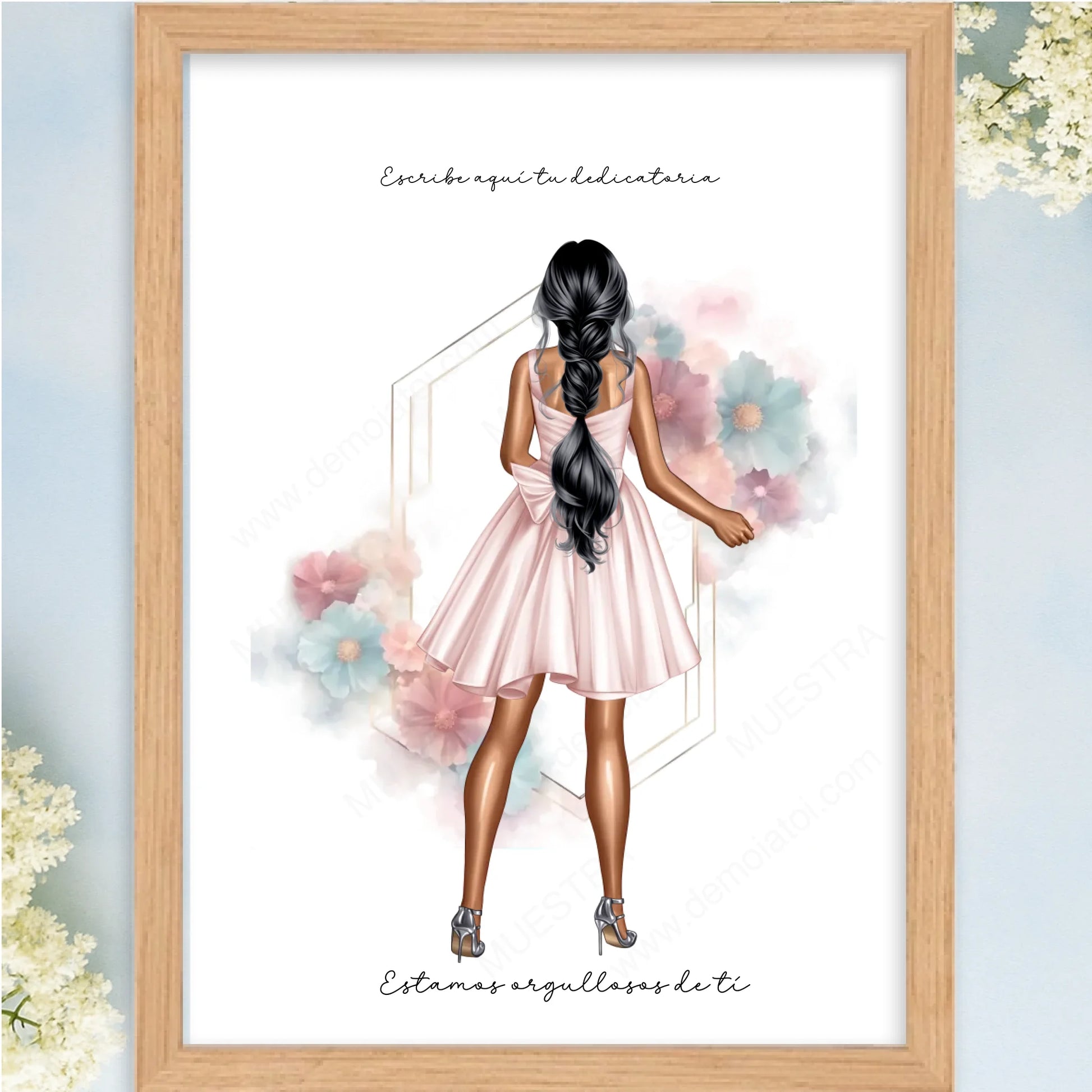 Cuadro personalizado con ilustración para madrina