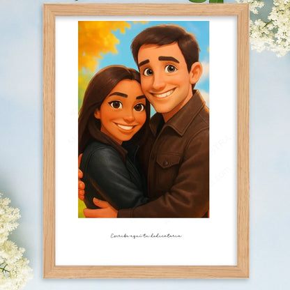 Cuadro personalizado con caricatura disney como regalo original personalizado