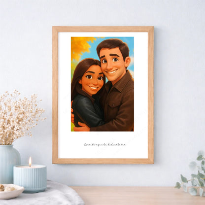 Cuadro personalizado como regalo original con caricatura simpson