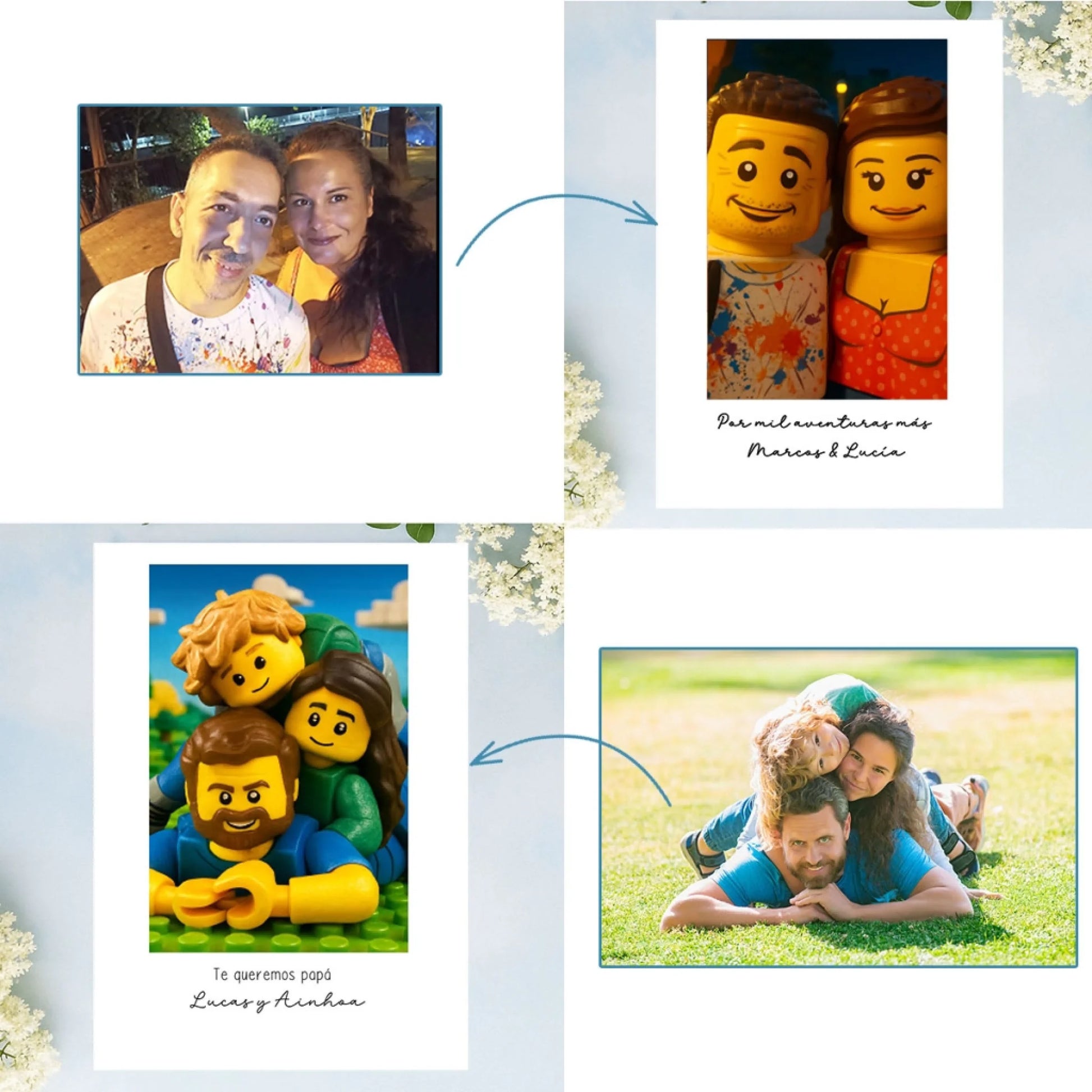 regalos personalizados con ilustración a medida a partir de fotografía estilo lego