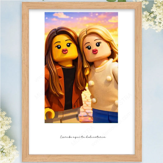 Cuadro personalizado como regalo original con caricatura lego