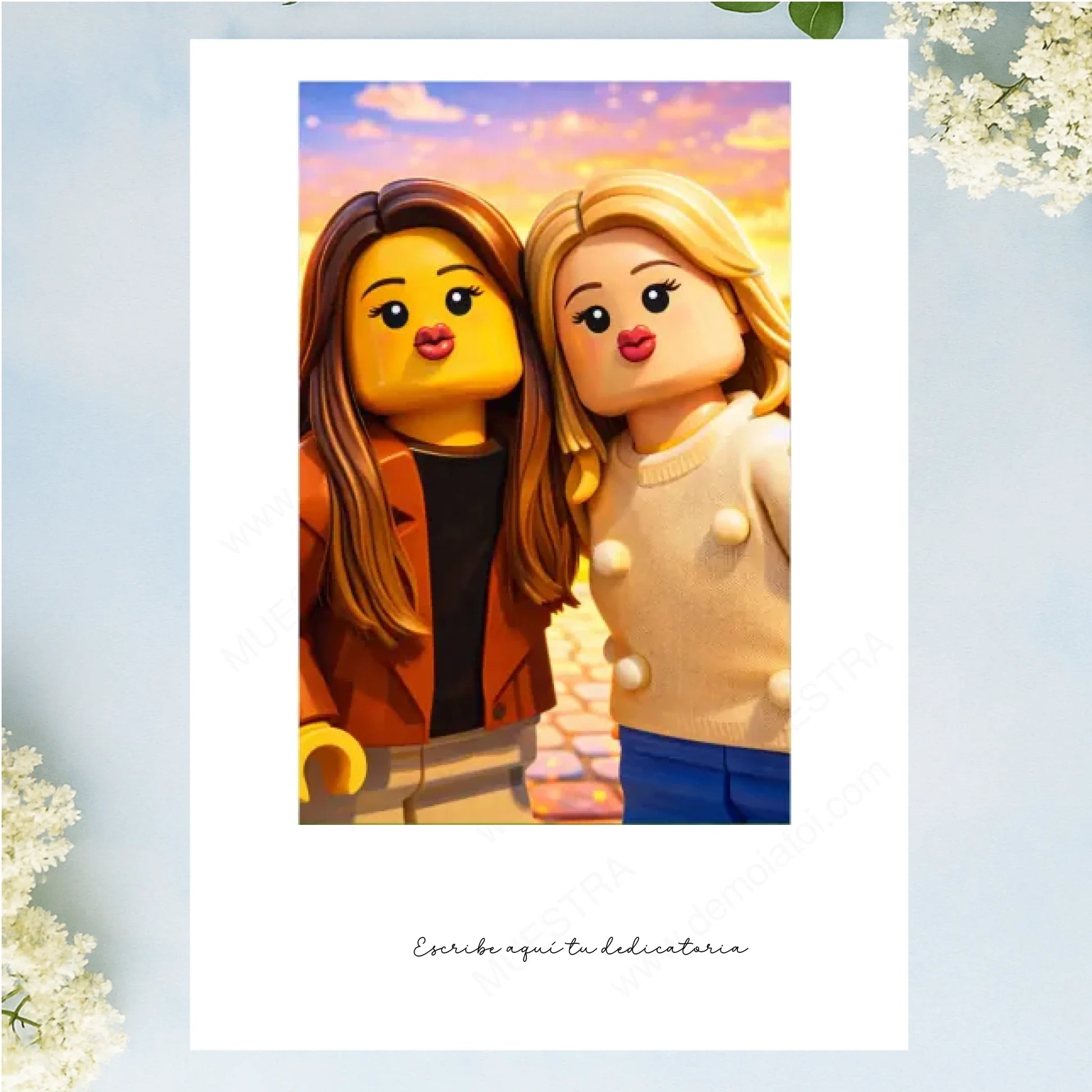Lámina personalizada caricatura amigas, parejas, familia