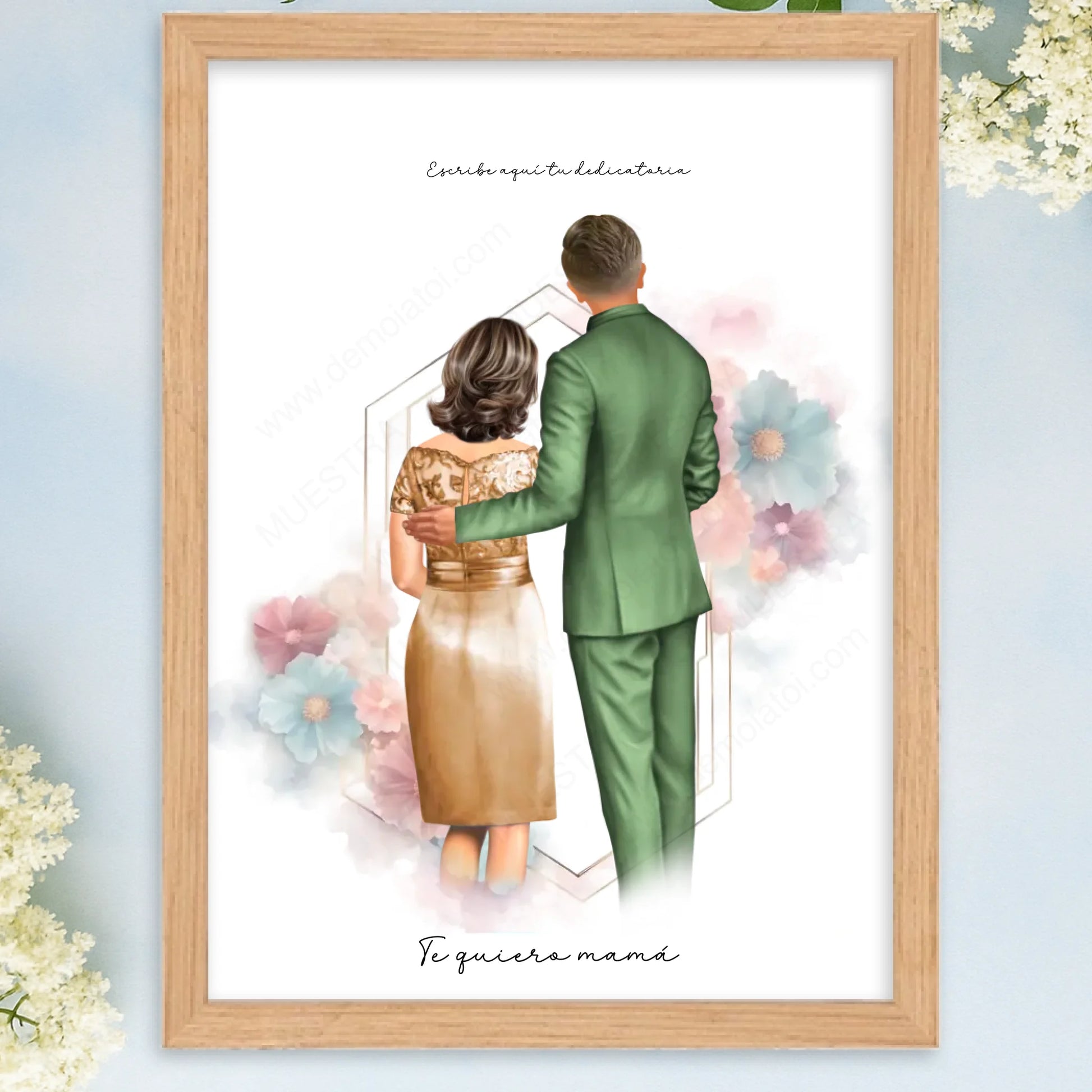 Cuadro personalizado con ilustración mamá