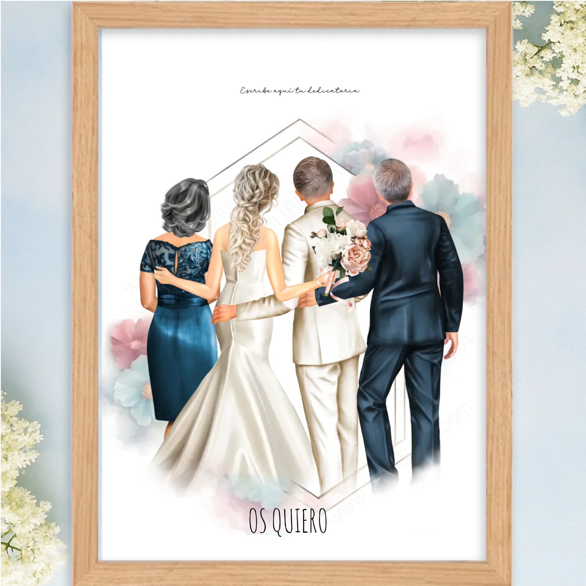 Cuadro personalizado padres de novios boda