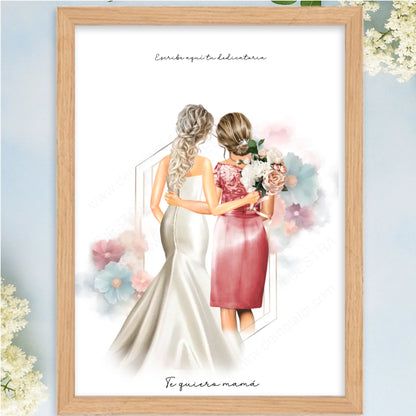 Cuadro personalizado regalo de boda madrina