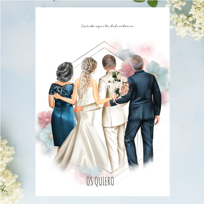 Lámina personalizada regalo original boda familia