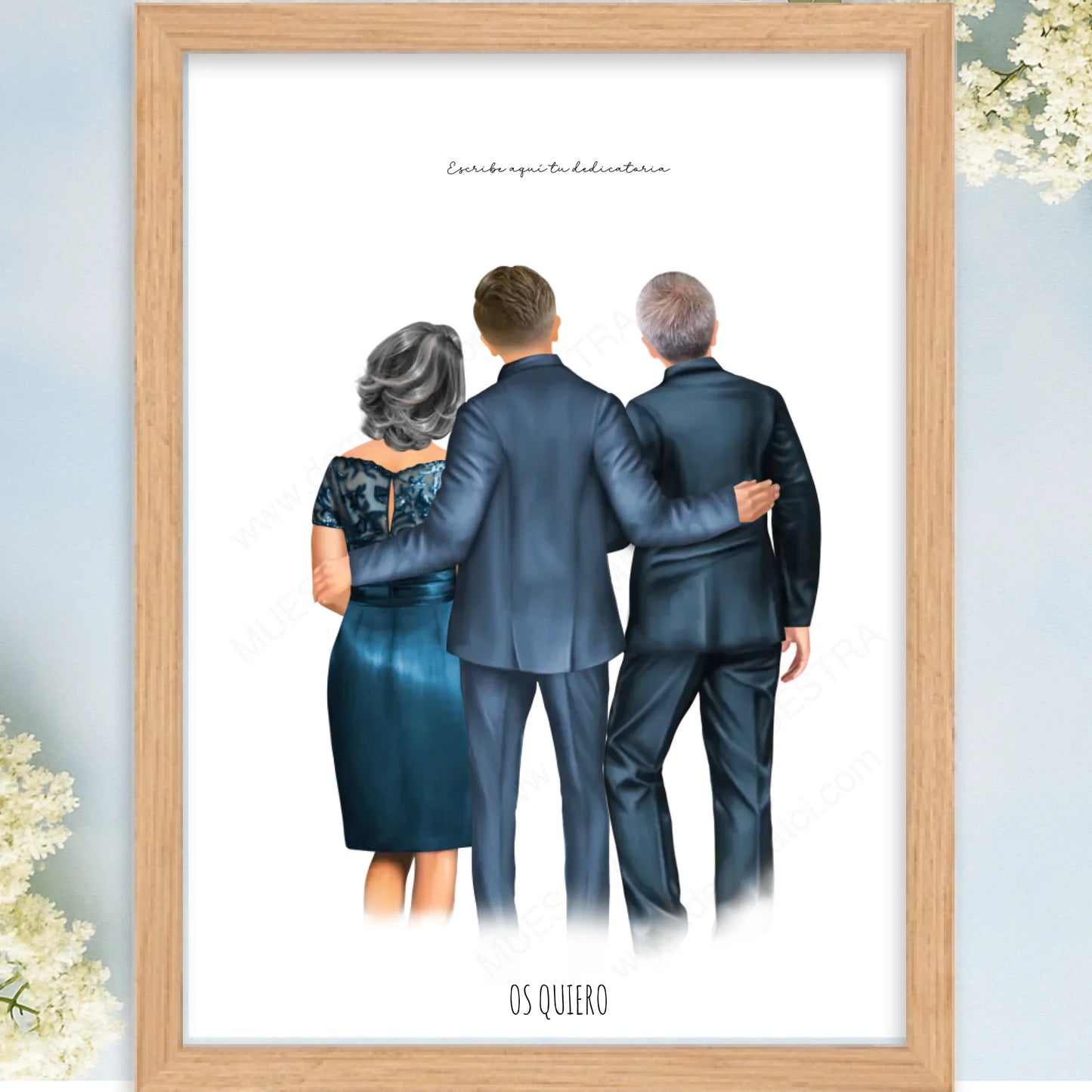 Cuadro personalizado regalo familiar de boda
