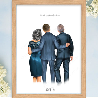 Cuadro personalizado regalo familiar de boda