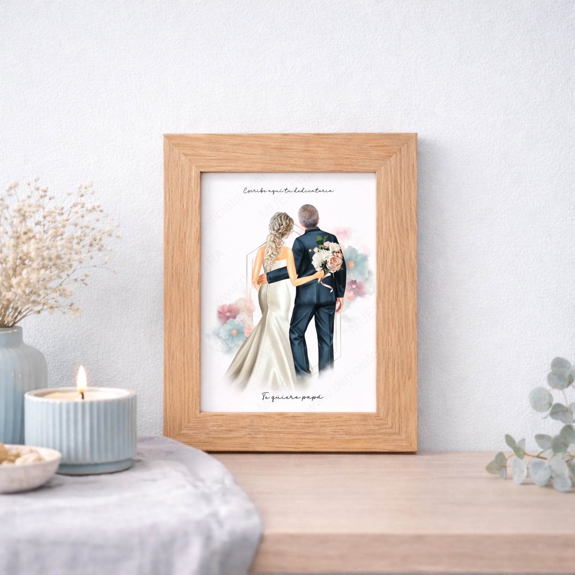 Cuadro personalizado regalo origina padre y padrino de boda