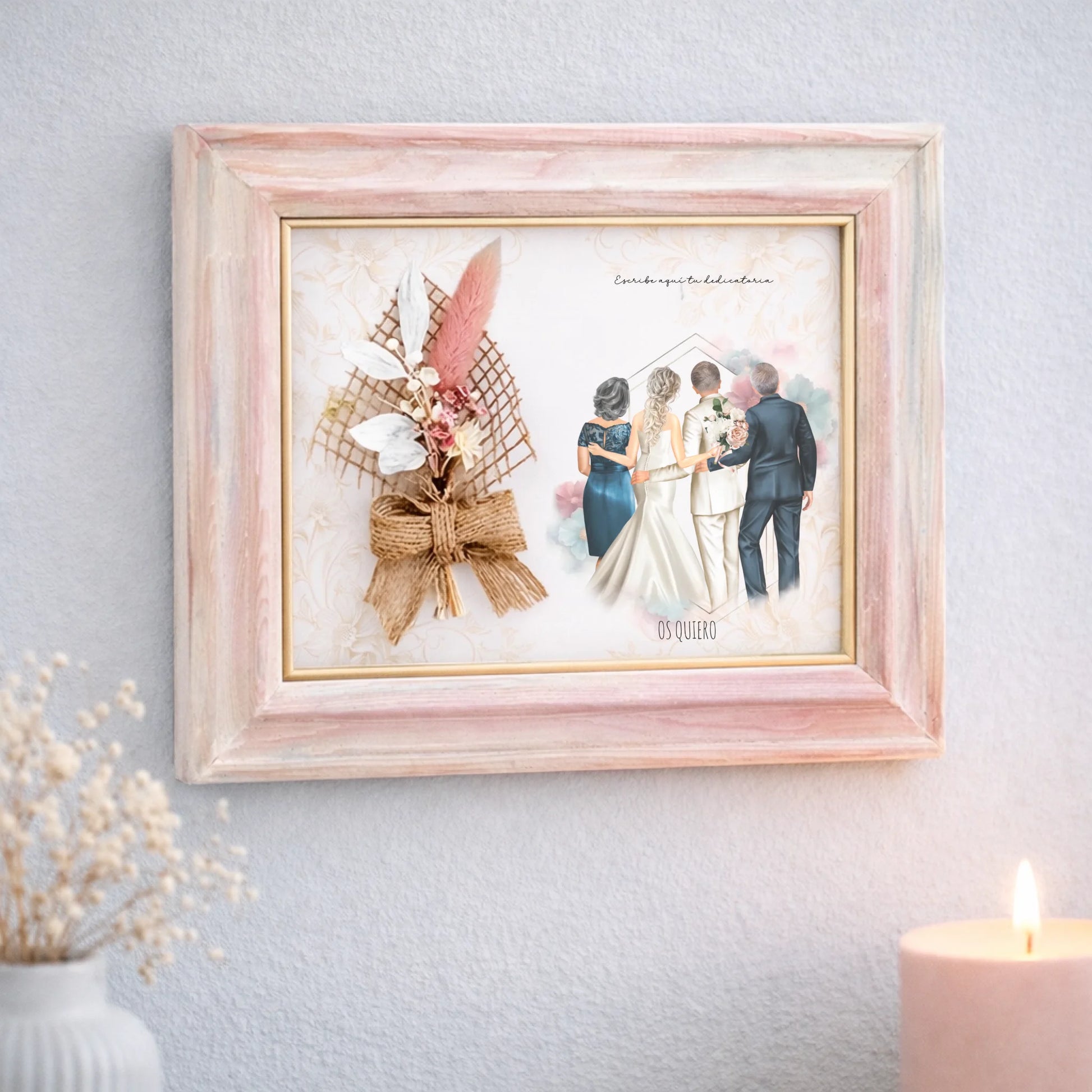 Regalo original con flores para padres y padrinos de boda