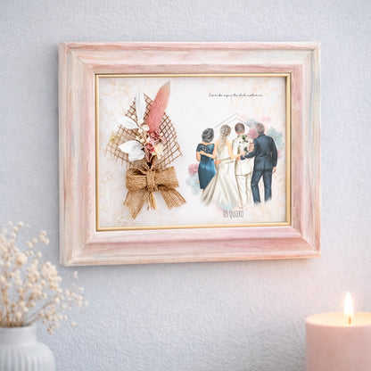 Regalo original con flores para padres y padrinos de boda