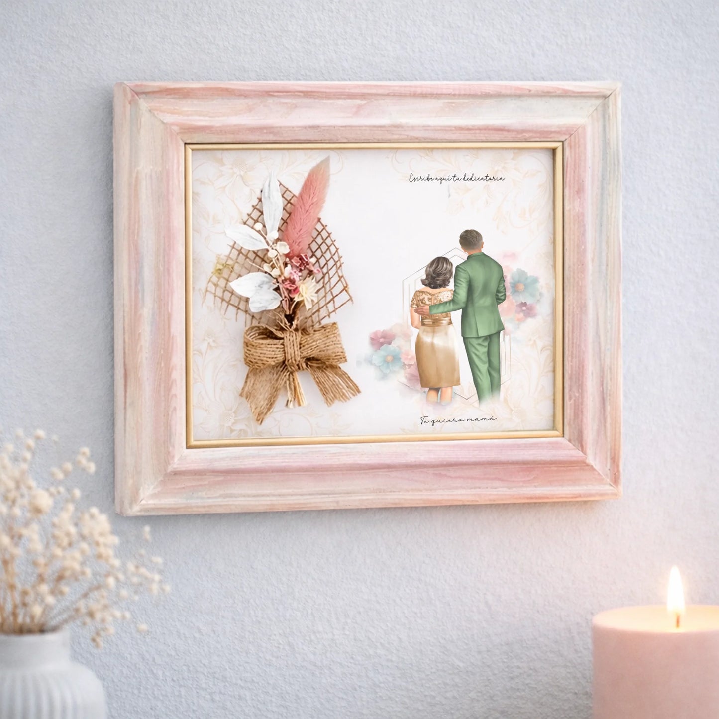 Regalo original personalizado con flores para madre