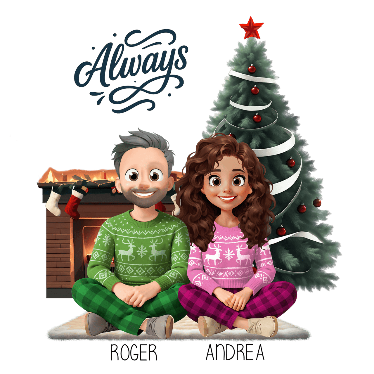 Set de regalo pareja personalizado - Ilustración editable online