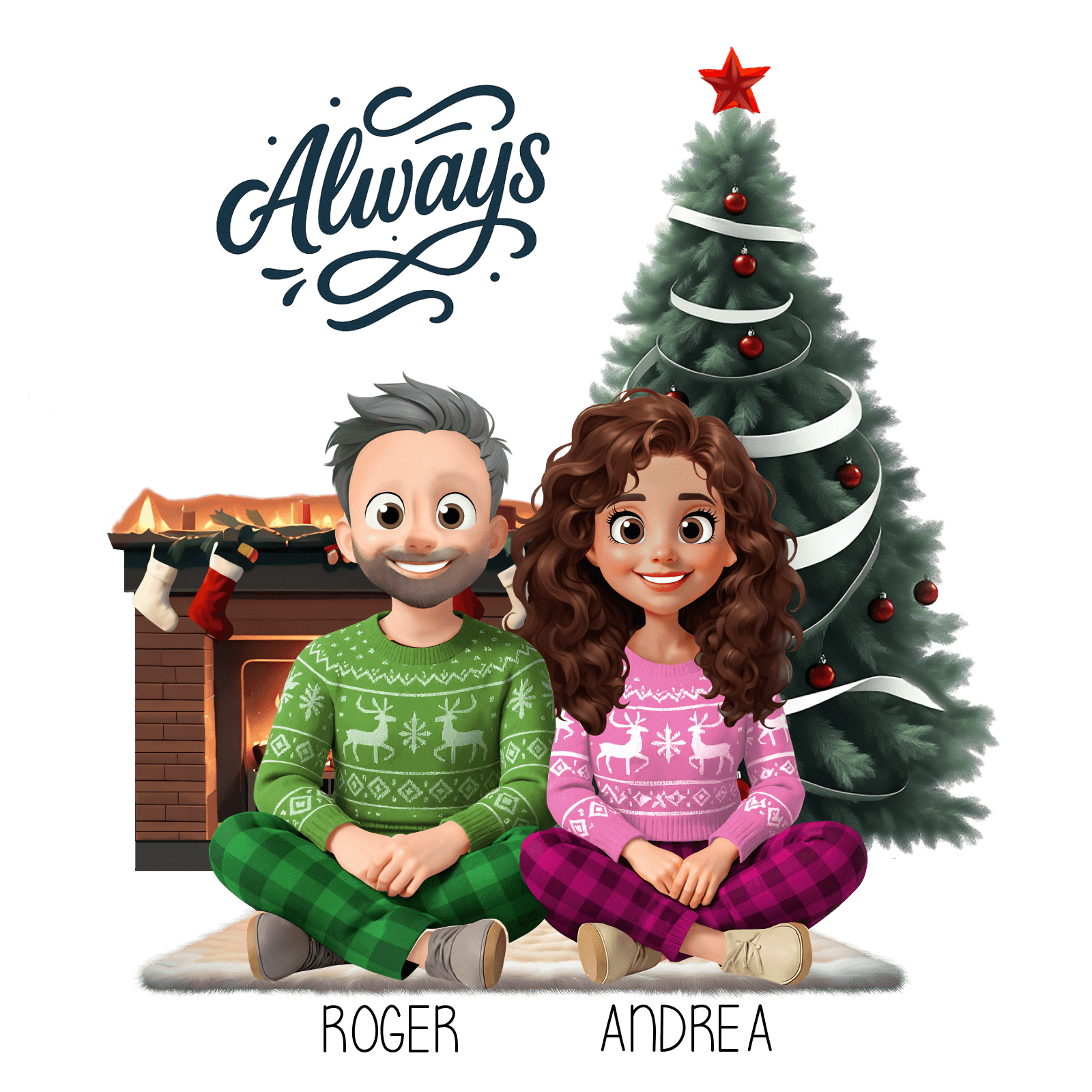 Regalo original personalizado con avatares configurables y nombres editables – De moi à toi