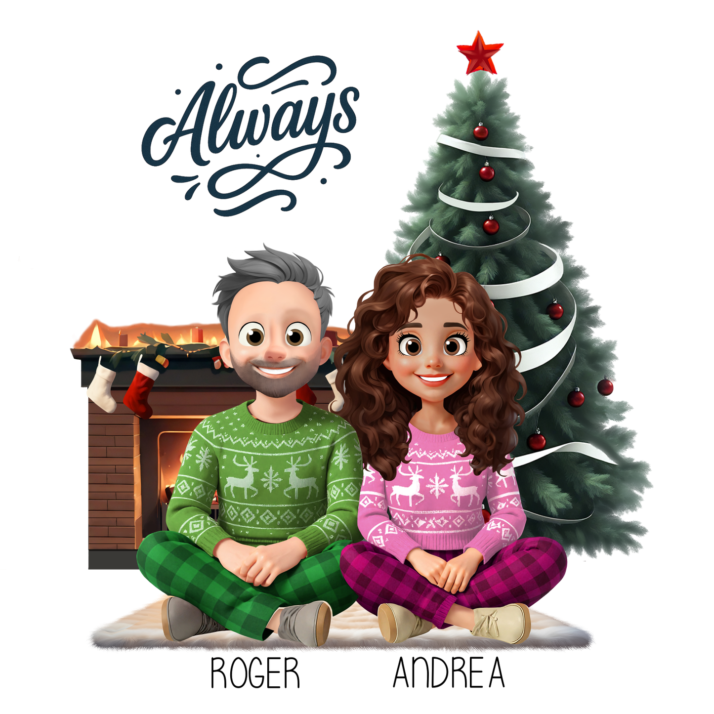 Bola de Navidad acrílica personalizada con dibujos editables Ohana