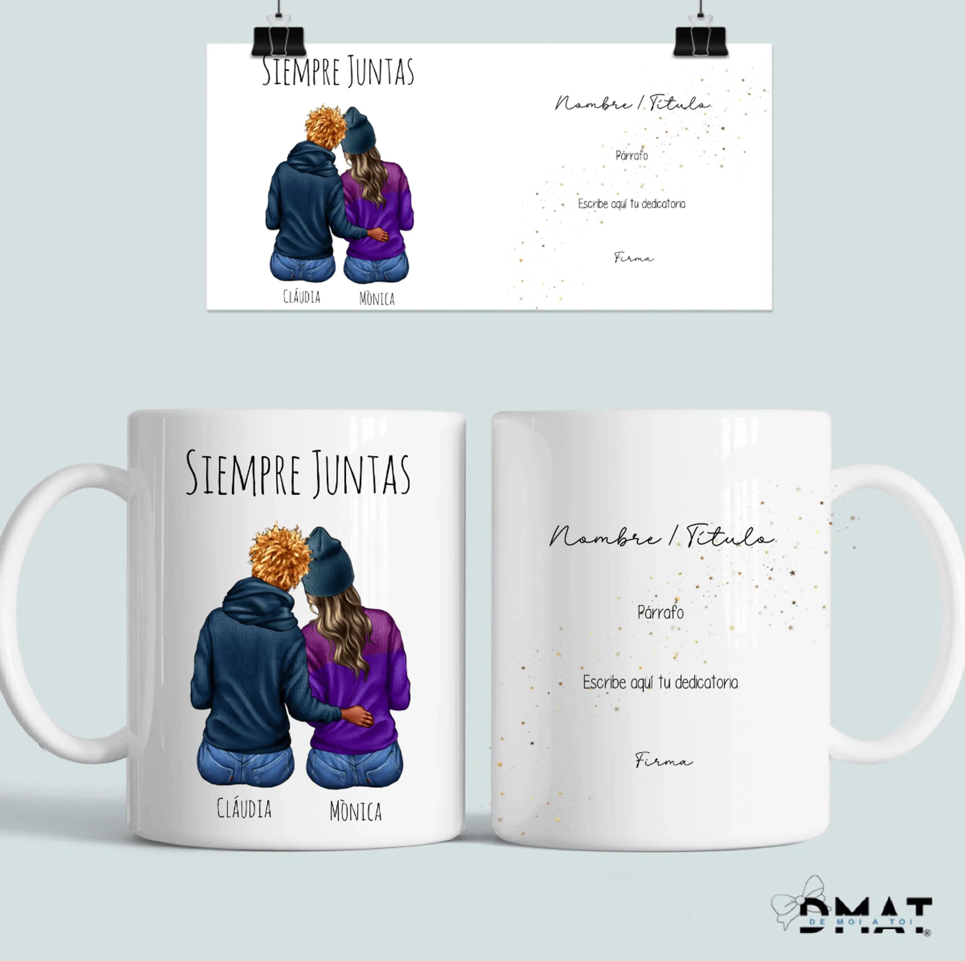 taza personalizada mujeres invierno sentadas como regalo original
