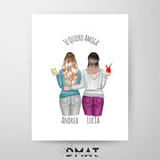  lámina personalizada dos amigas tomando cóctel – De moi à toi  