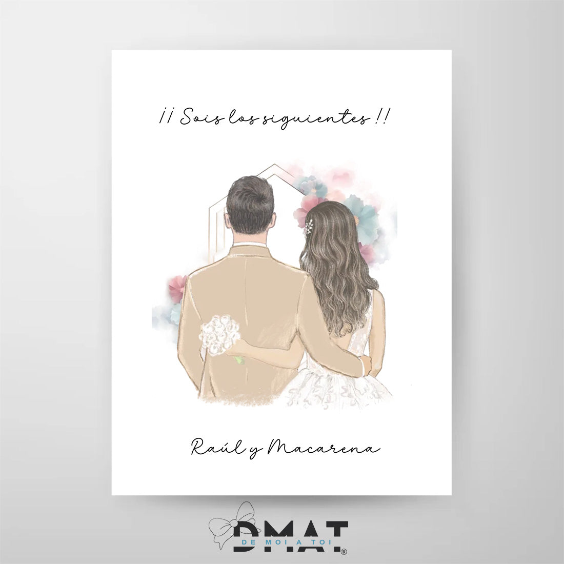 Regalo original personalizado – Lámina de boda parejas paint