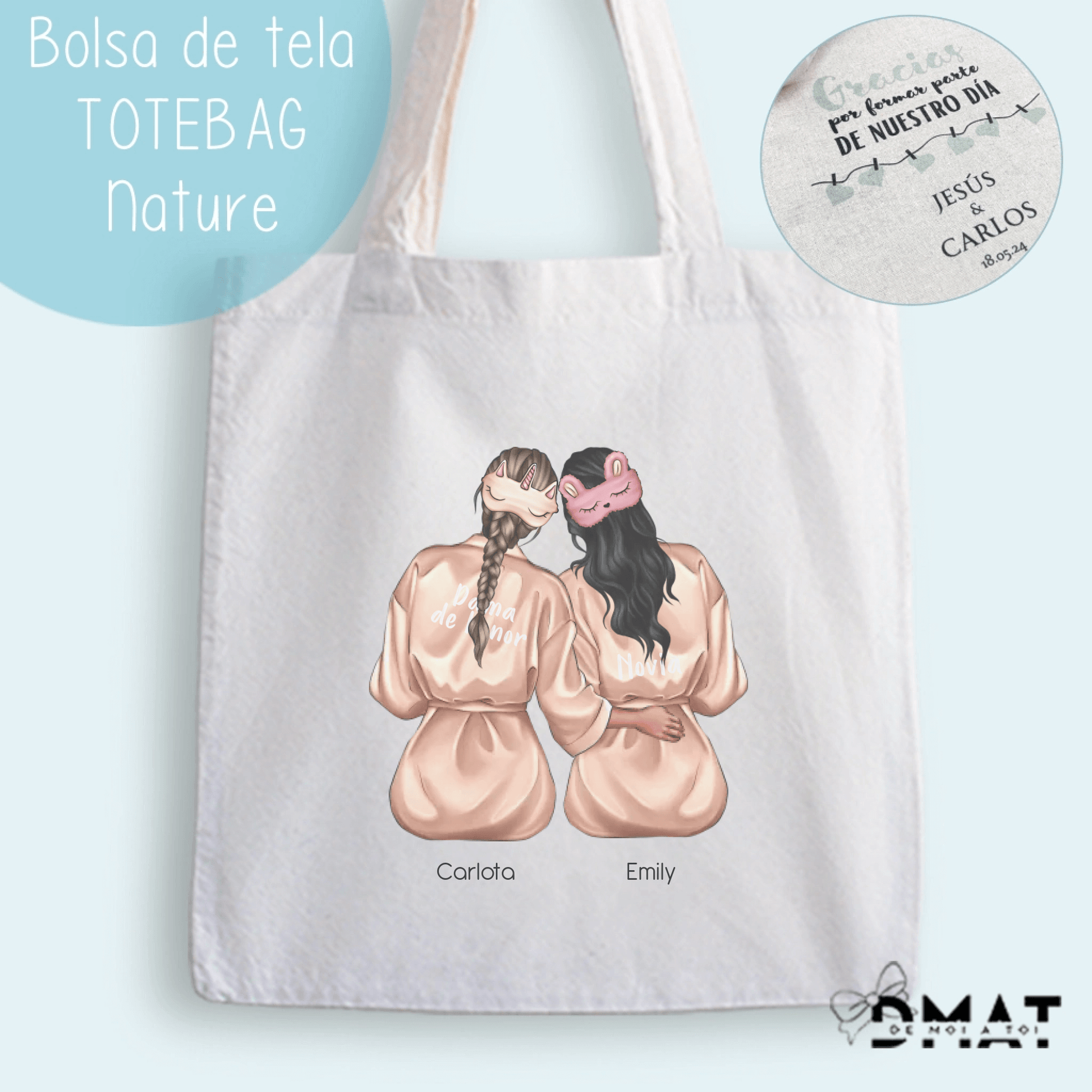 tote bag ilustración damas de honor editor en vivo
