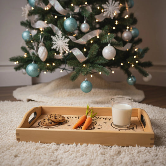 Bandeja de madera personalizada para papa noel y reyes magos