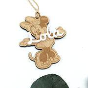 Bola de madera navidad minnie con nombre