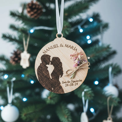 Bola de navidad con flores para regalar a los siguientes de boda - de moi a toi