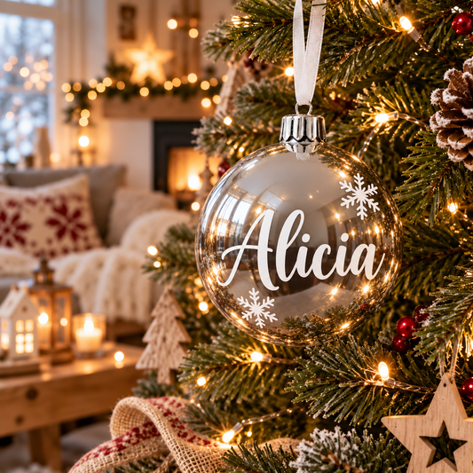 Bola de Navidad personalizada con nombre de 6 cm
