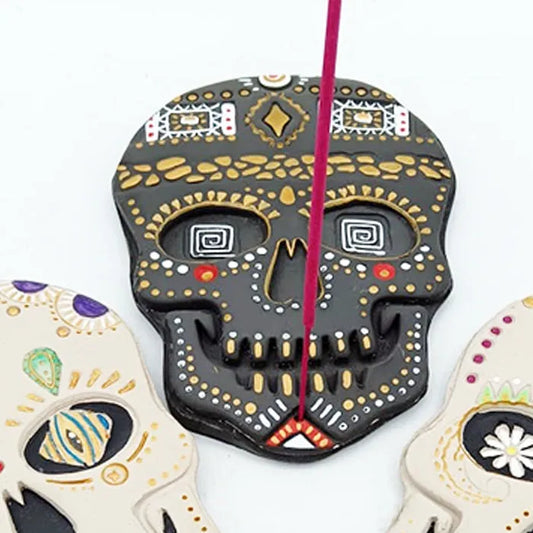 Quemador incienso calavera artesano