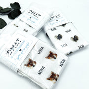 Regalo original personalizado. Calcetines de punto impreso con fotografías de mascotas