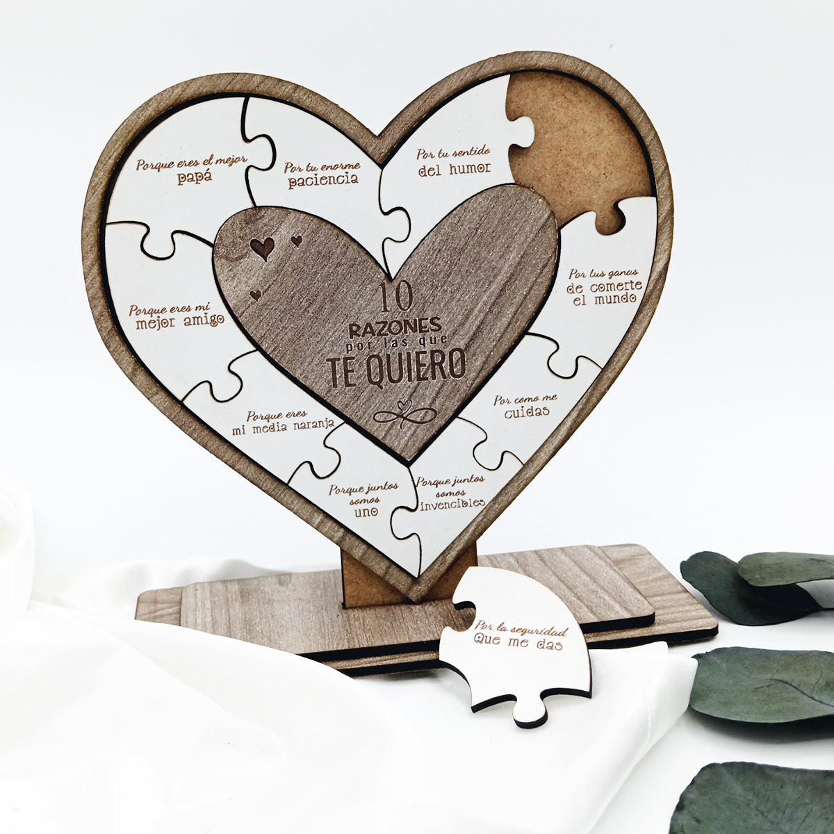 corazón de madera personalizado para san valentín y enamorados - De moi a toi