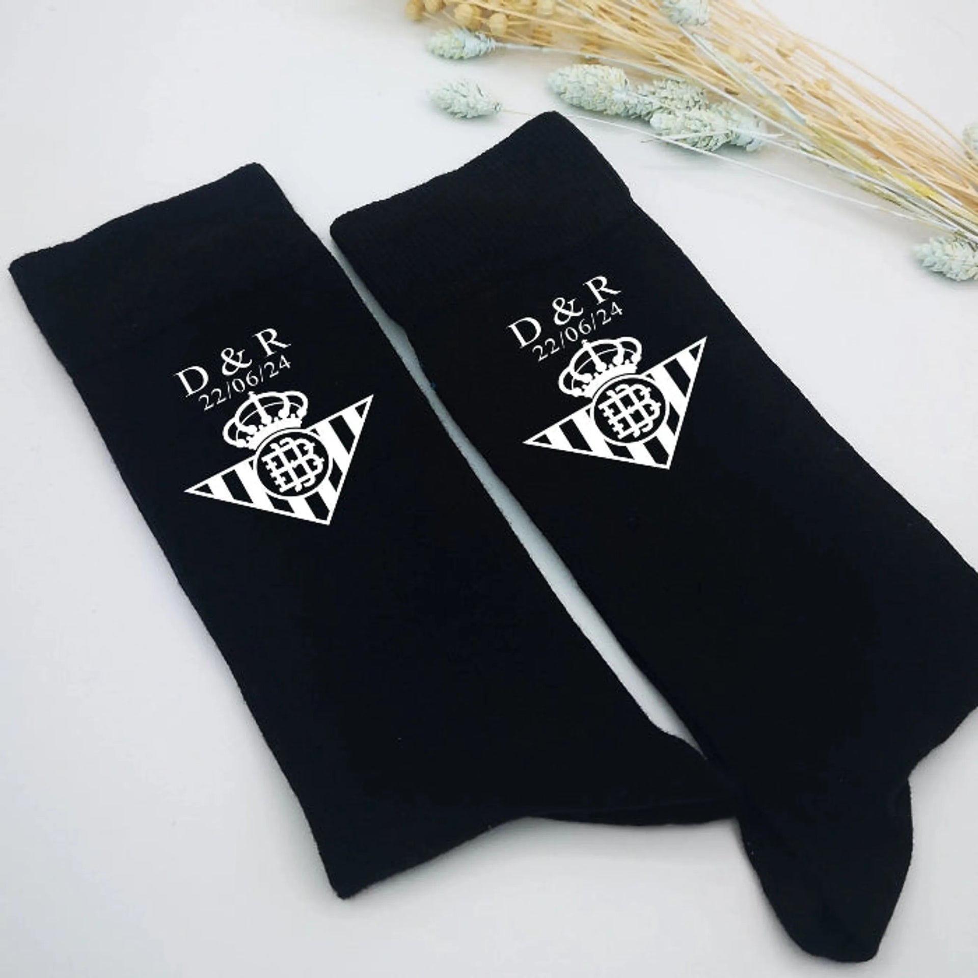 detalle para padrinos y testigos calcetines con nombre