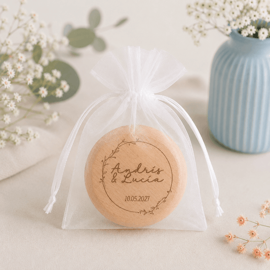 Espejo y cepillo de bolsillo compacto personalizado para invitados
