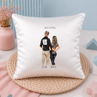 Cojín personalizado pareja party con ilustración festiva | Regalo enamorados