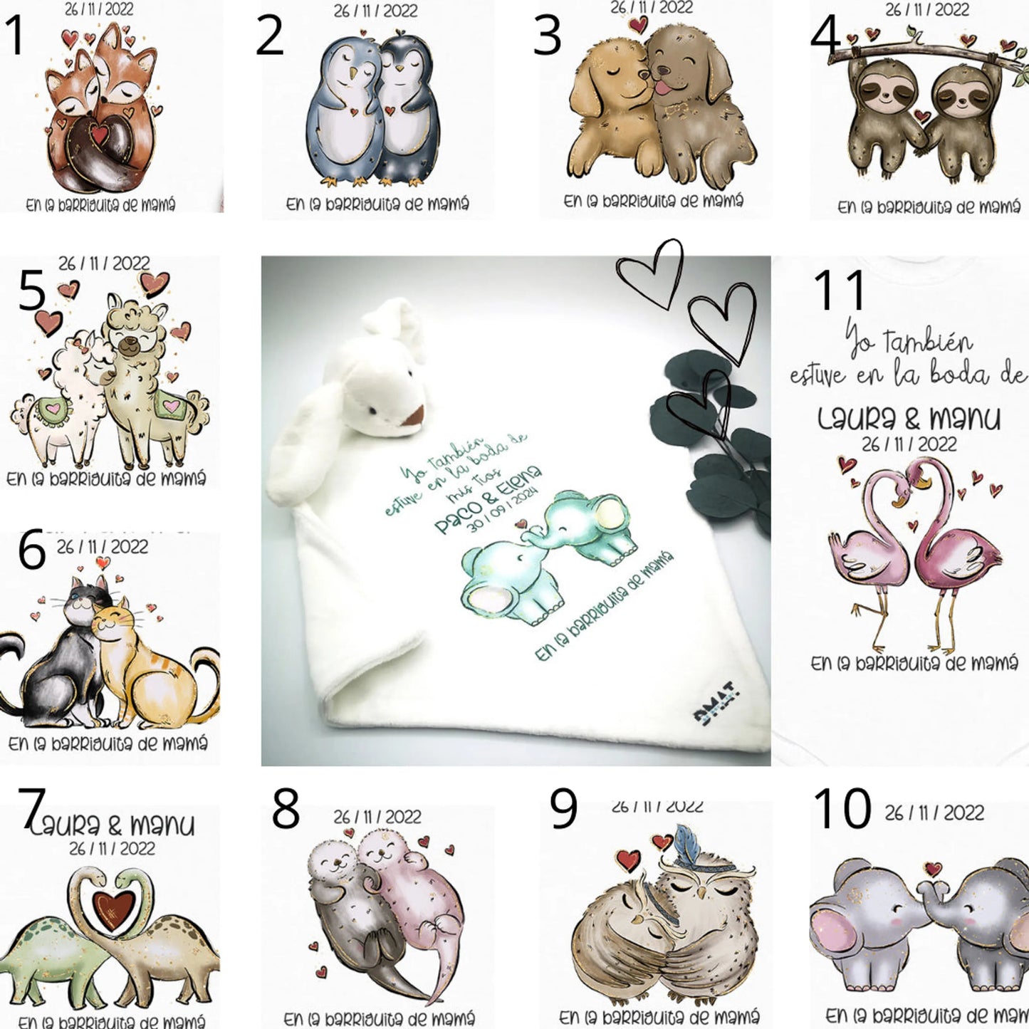 Dou dou personalizado "Yo estuve en.." - Animalitos (Diseños)