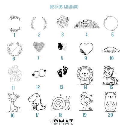 Diseños de grabado para regalos de invitados naturales - De moi a toi