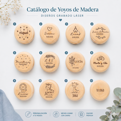 Diseños de grabado láser para yoyo personalizado detalle infantil celebraciones