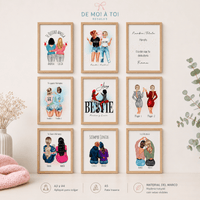 Regalos originales para mejores amigas con ilustración personalizada
