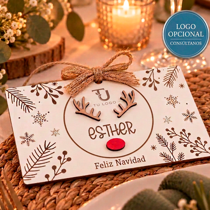 Sobre personalizado para empresas con logo opcional y nombre, para regalar la lotería de Navidad · De Moi à Toi