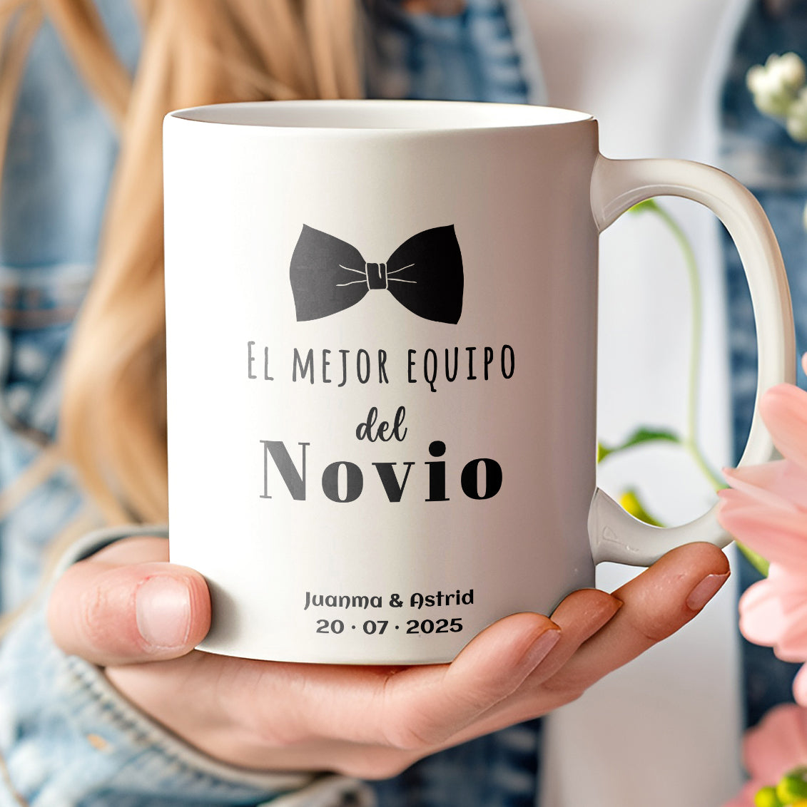 Taza personalizada para hombres de boda con diseño elegante y original para el equipo del novio - de moi a toi