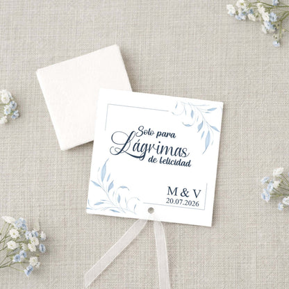 lágrimas de felicidad personalizadas diseño azul eterna promesa